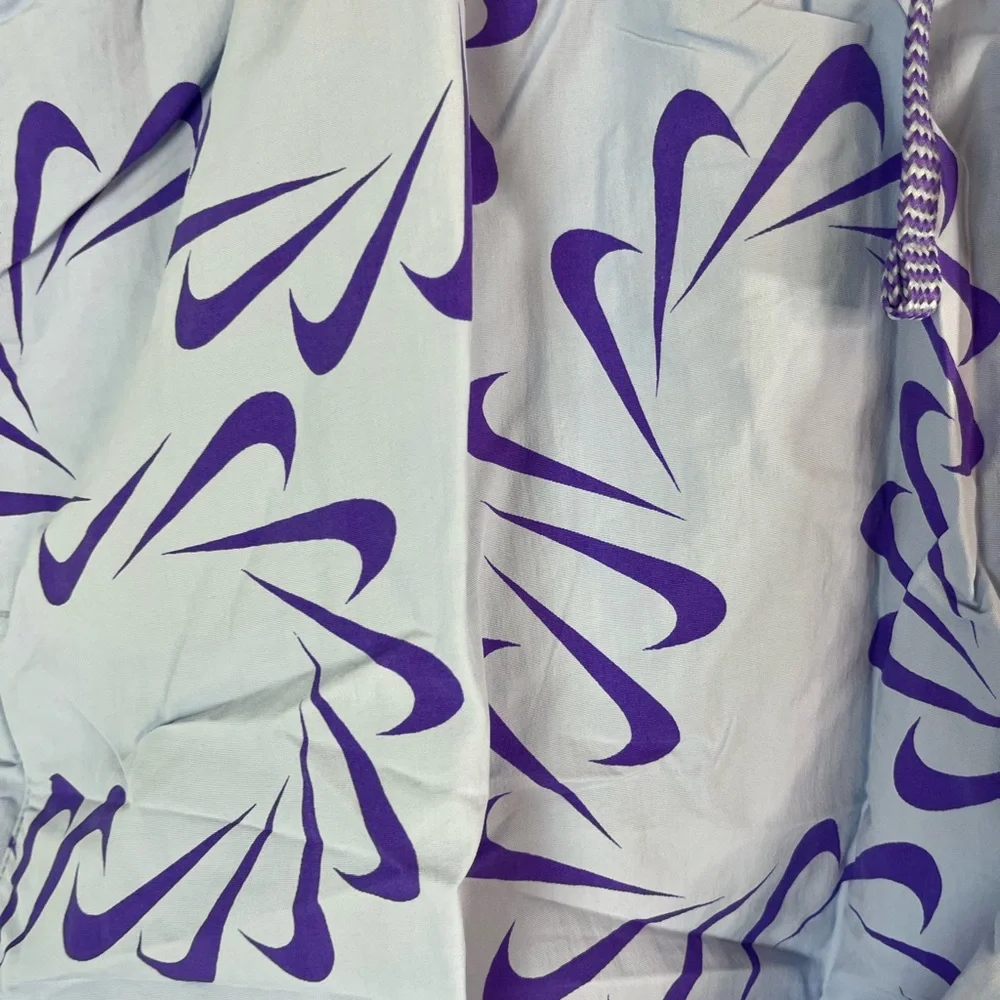 Nike men’s blue and‎ purple check logo lined swim trunks size XL